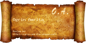 Ogrin Amrita névjegykártya